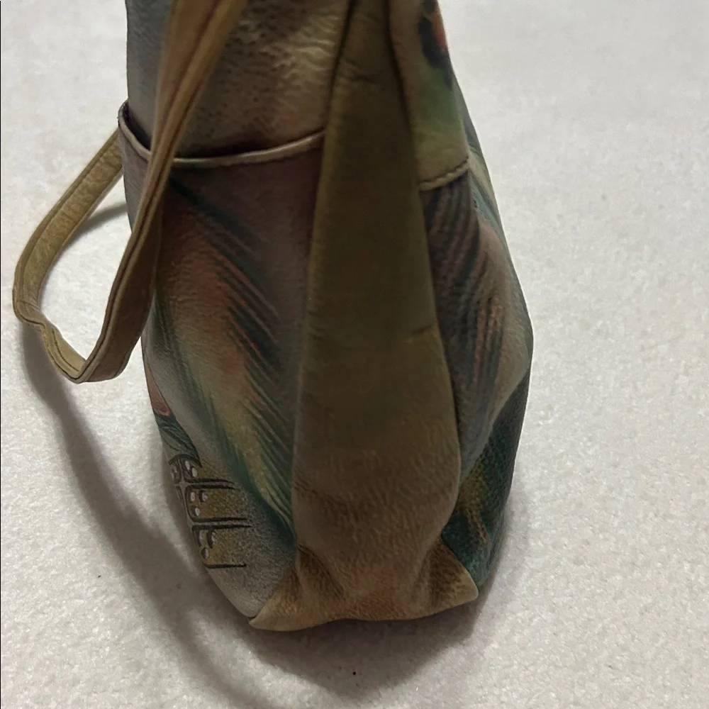 Anuschka Artistic Hand painted Leather Bag with Multicolor Design - Picture 10 of 11